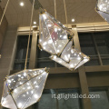 Lampada a sospensione grande lampadario in cristallo moderno personalizzabile